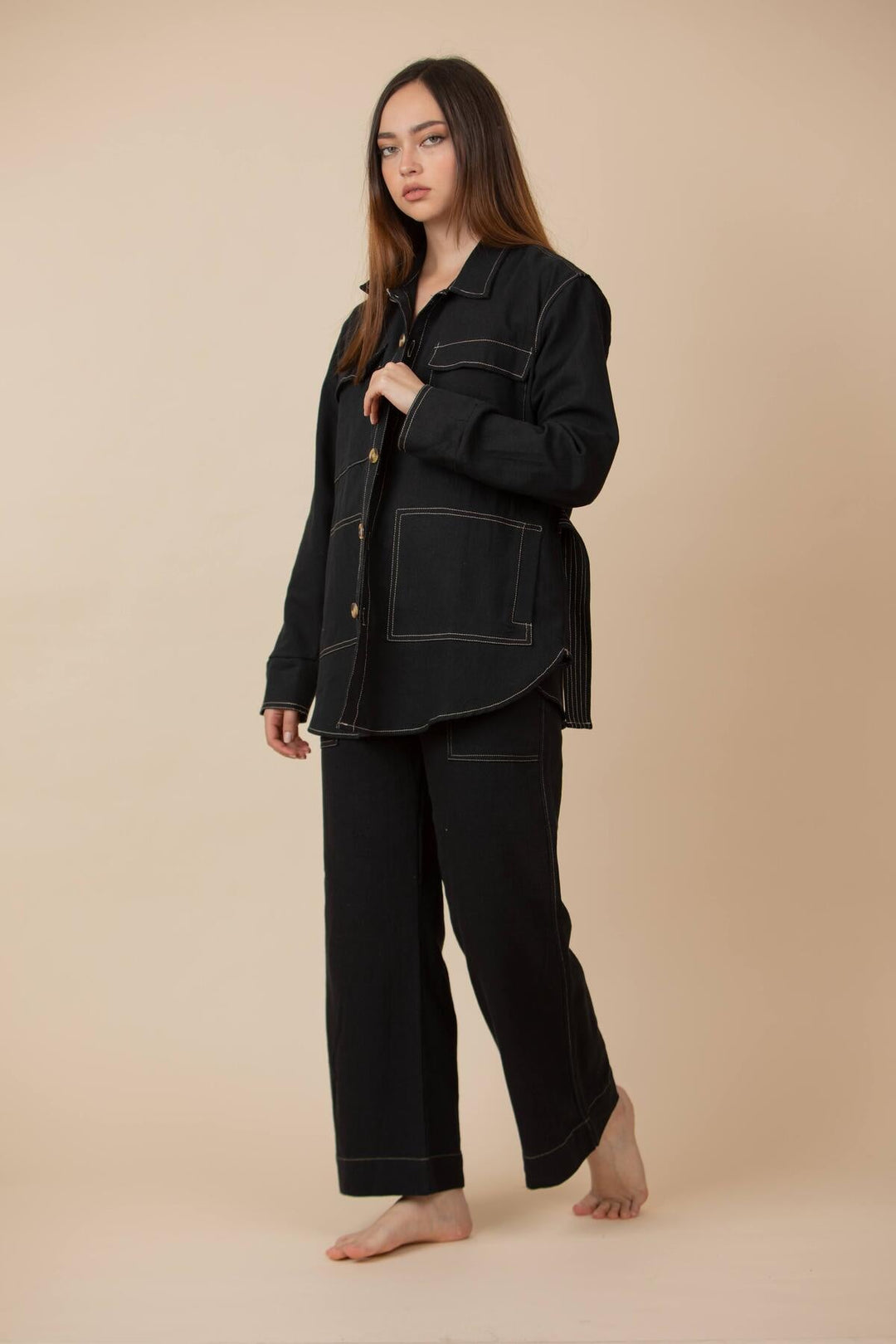 ULLA ULLA CHAQUETA BOLSILLOS NEGRA TALLA UNICA