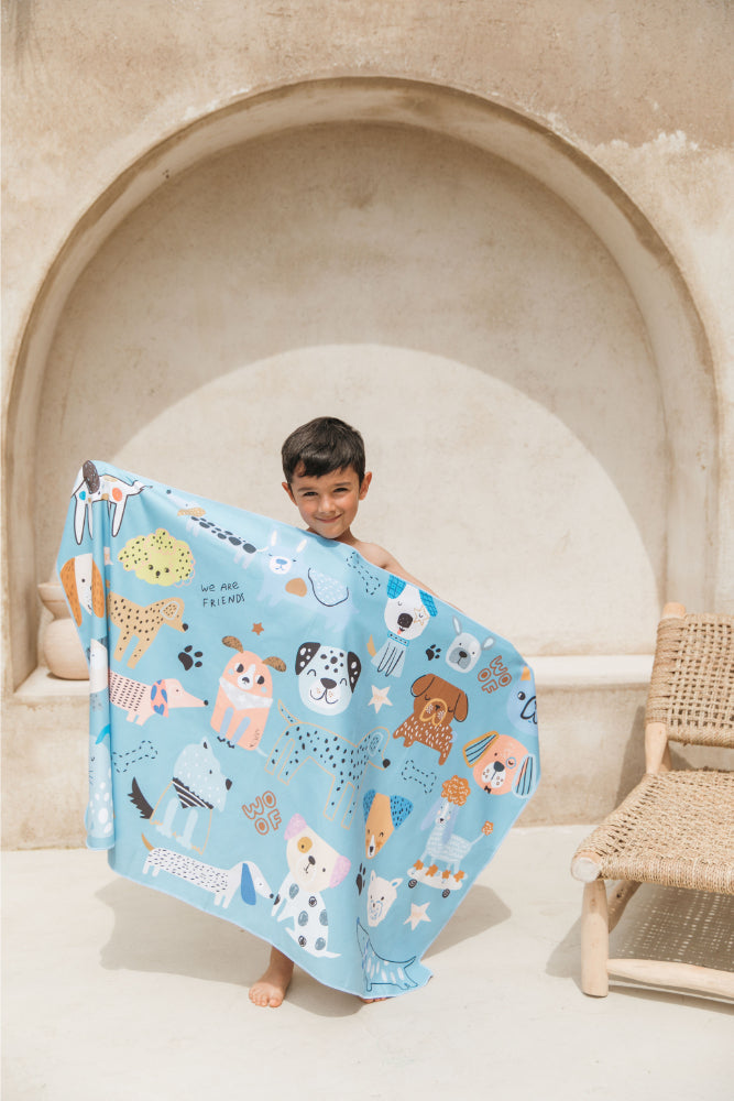 MANTTA TOALLA PLAYERA DE MICROFIBRA PERRITOS