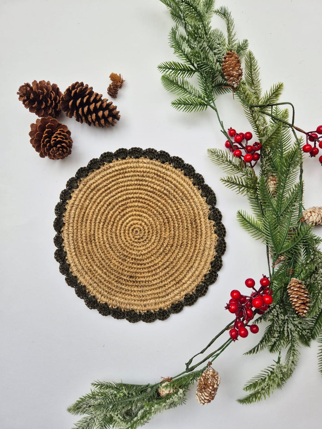 NATIVA DISEÑO SET INDIVIDUALES ABANICO X6 BORDE EN COLOR