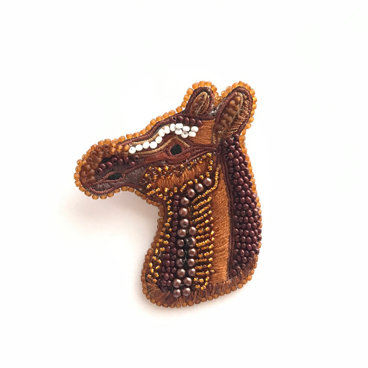 TUALÉ PT-0309 HORSE BROOCH