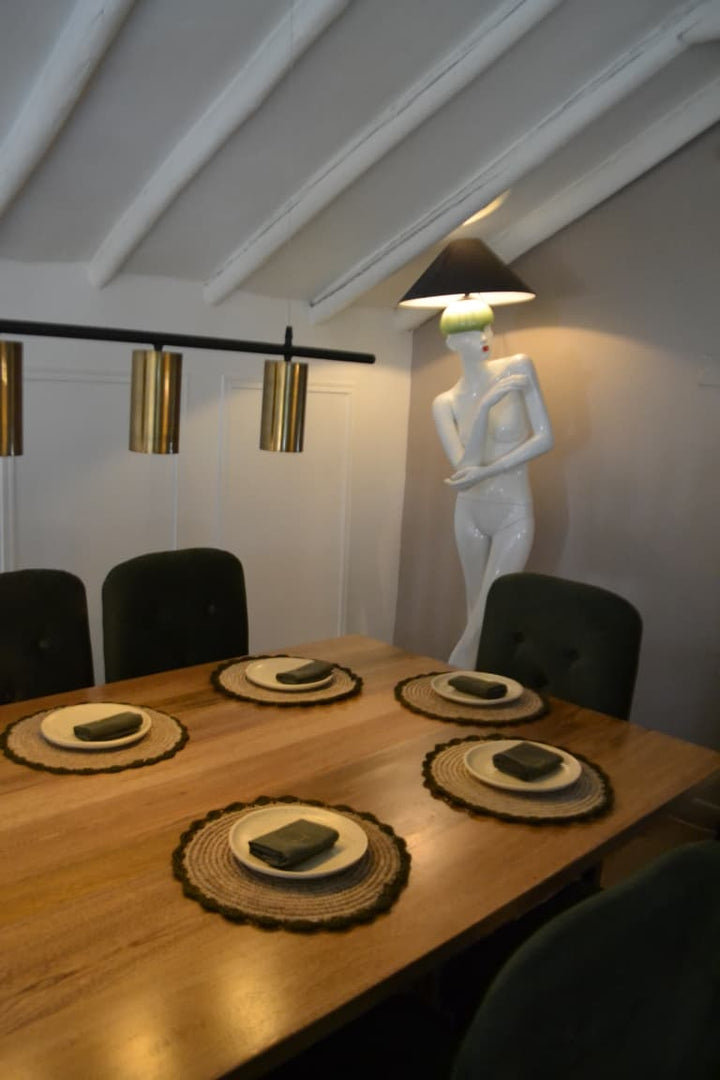 NATIVA DISEÑO SET INDIVIDUALES ABANICO X6 BORDE EN COLOR