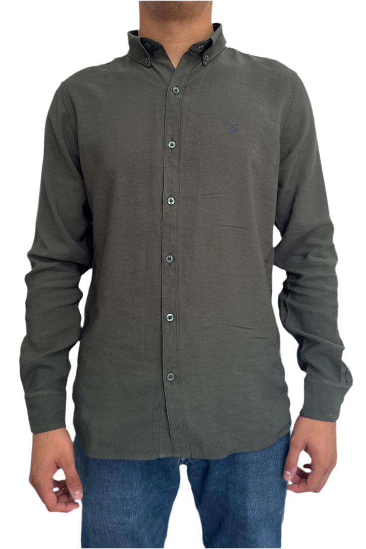 NEW ANCHOR CAMISA VERDE OSCURO RAYON
