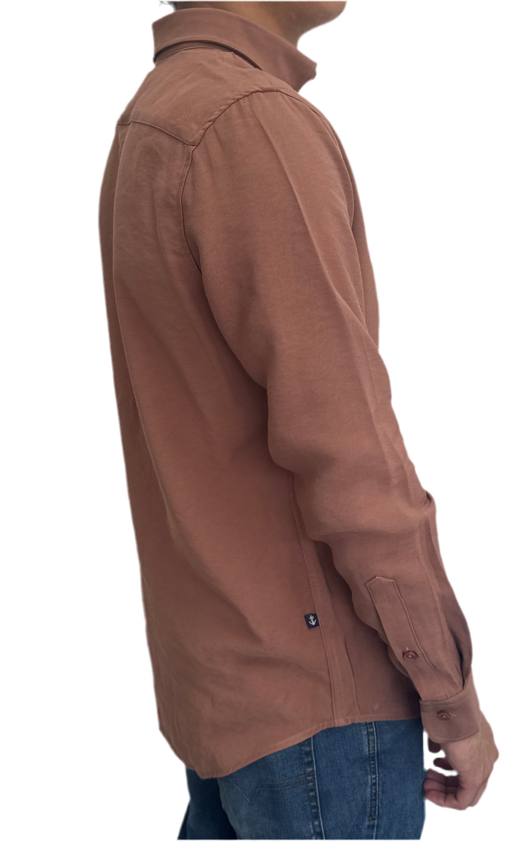 NEW ANCHOR CAMISA CAFÉ RAYON