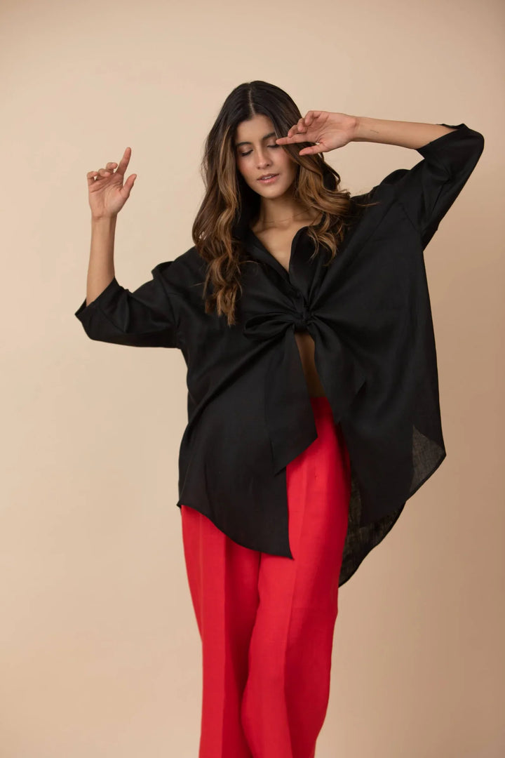AURA THE LABEL MER BLOUSE BLACK