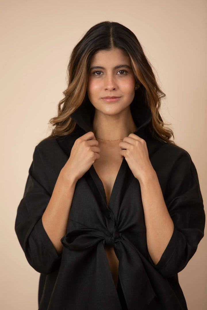 AURA THE LABEL MER BLOUSE BLACK