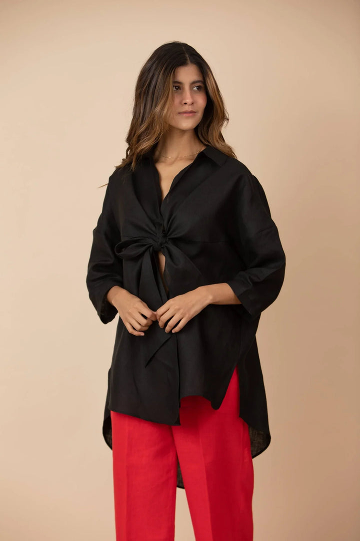 AURA THE LABEL MER BLOUSE BLACK