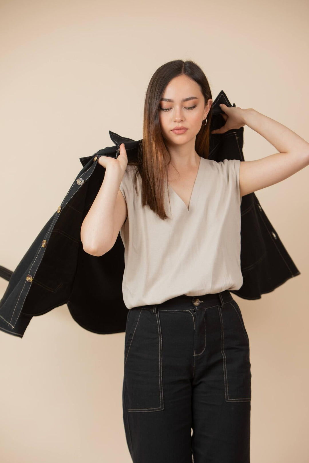 ULLA ULLA COTTON LINEN PANTALÓN NEGRO