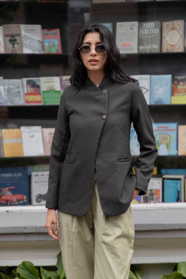 AURA THE LABEL JUNE BLAZER GREY