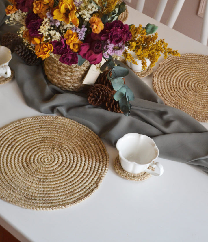 NATIVA DISEÑO SET DE INDIVIDUALES TRADICIONALES X6 CON PORTAVASOS