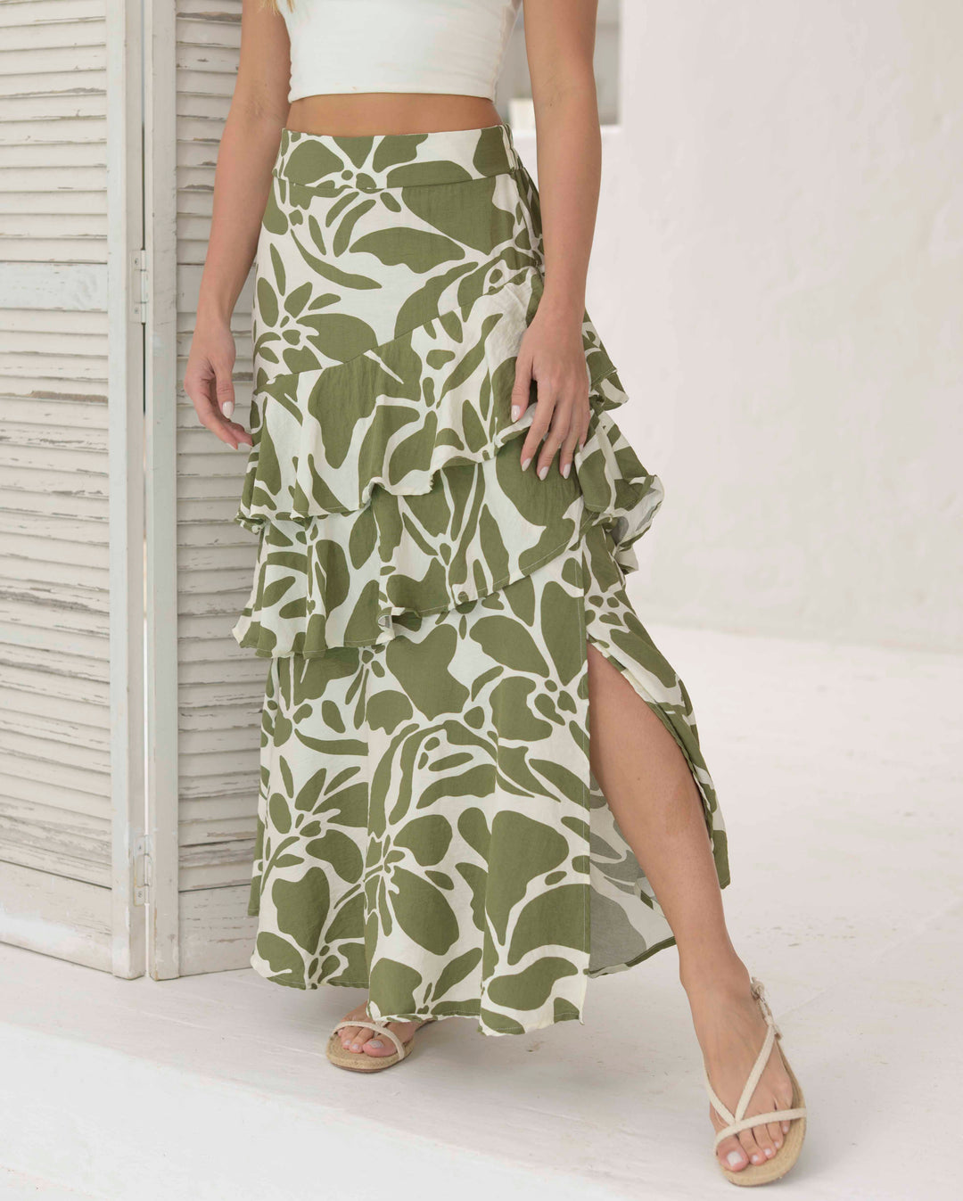 FALDA KAREN FLORES VERDE