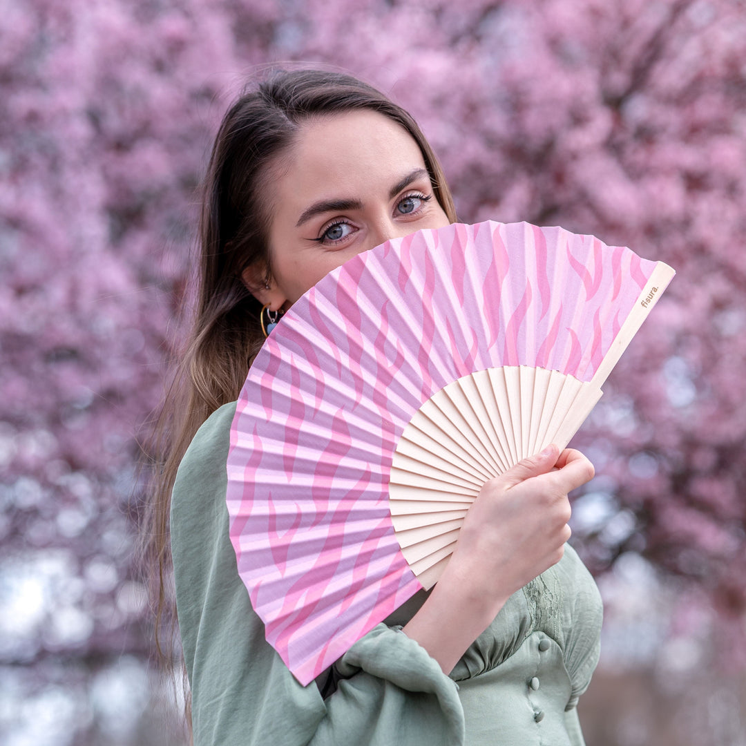 18 RAZONES  ABANICO ANIMAL PRINT ROSADO - NUEVO