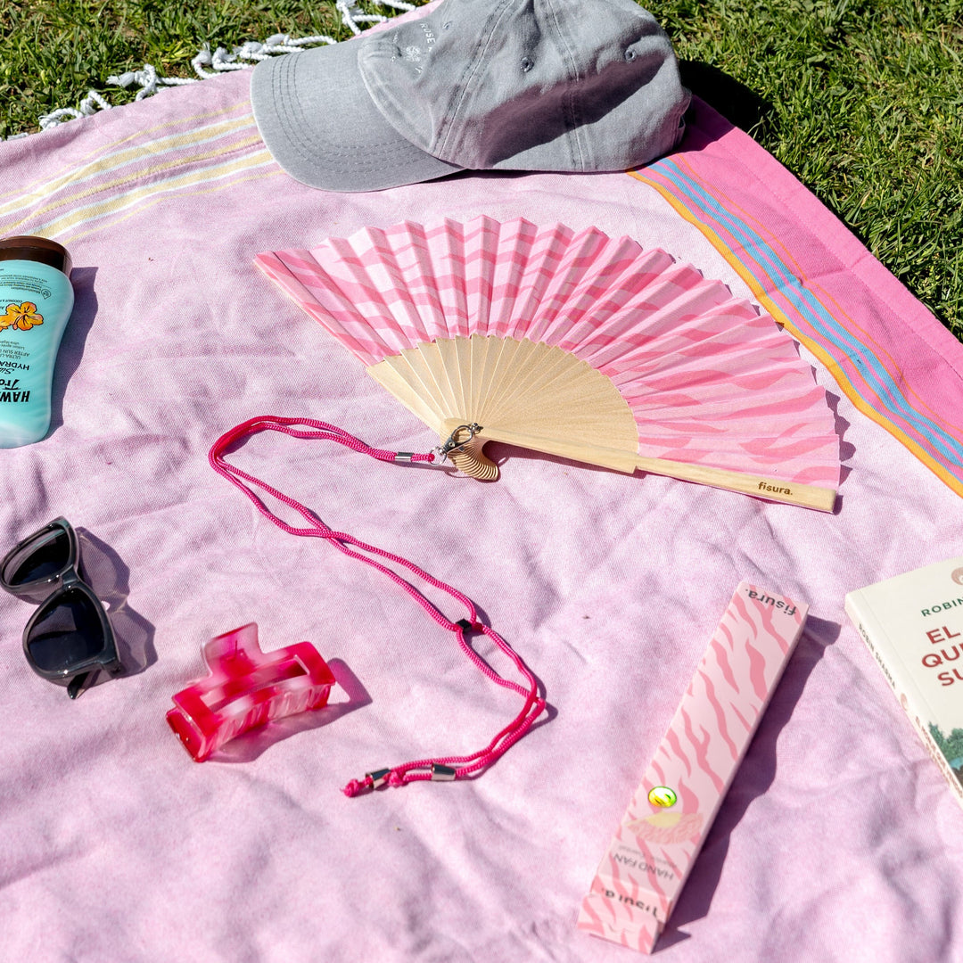 18 RAZONES  ABANICO ANIMAL PRINT ROSADO - NUEVO