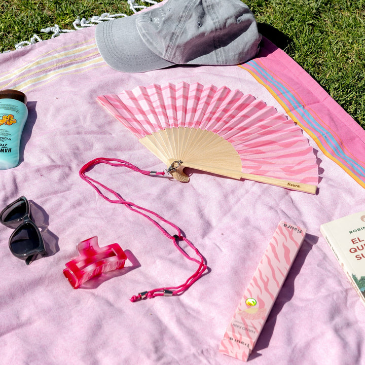 18 RAZONES  ABANICO ANIMAL PRINT ROSADO - NUEVO