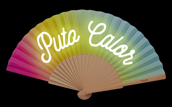 18 RAZONES  ABANICO PUTO CALOR ARCOIRIS  BRILLA EN LA OSCURIDAD