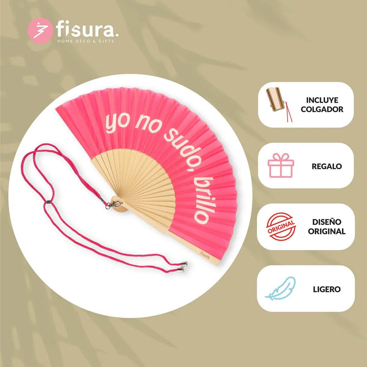 18 RAZONES  ABANICO YO NO SUDO BRILLO ROSADO