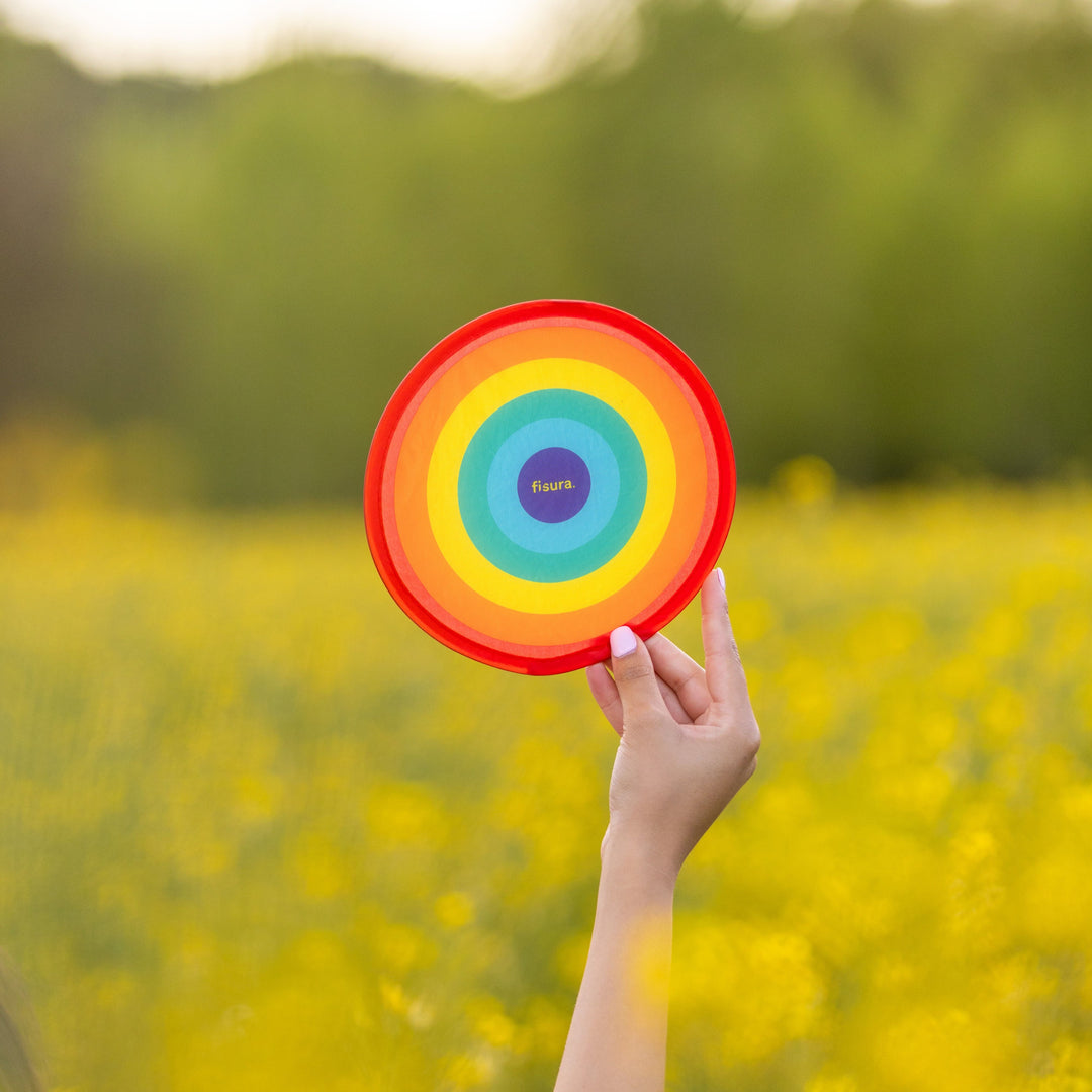 18 RAZONES  ABANICO PLEGABLE ARCOIRIS