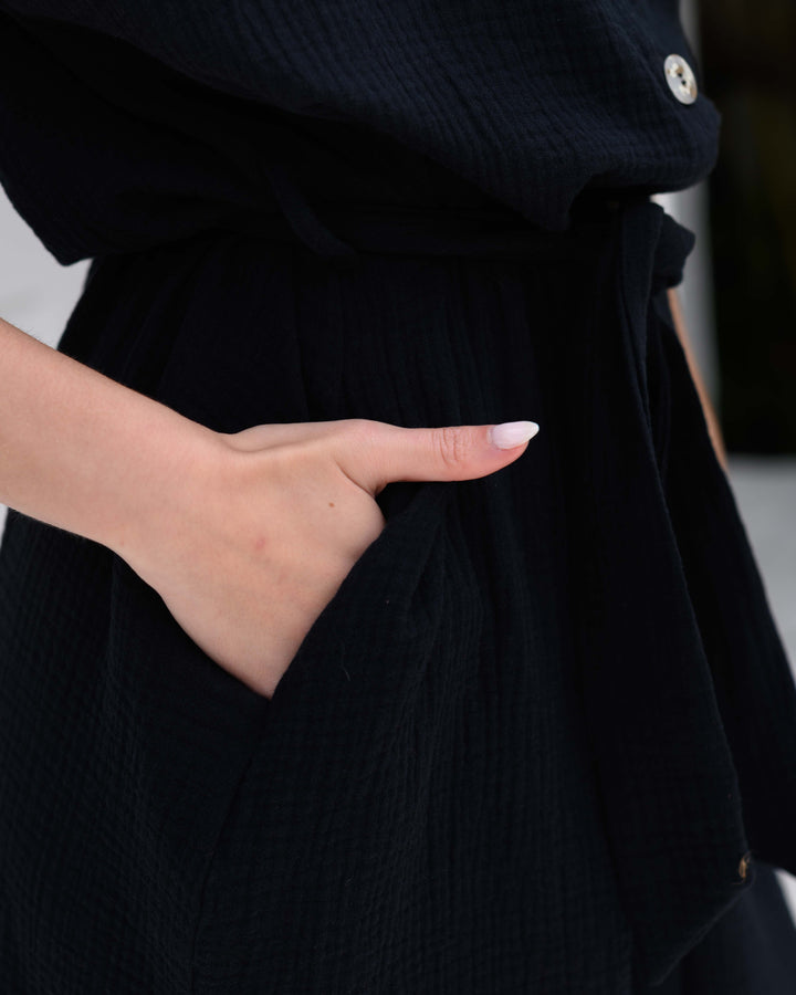 NITTA BONITA VESTIDO VERA COTTON NEGRO