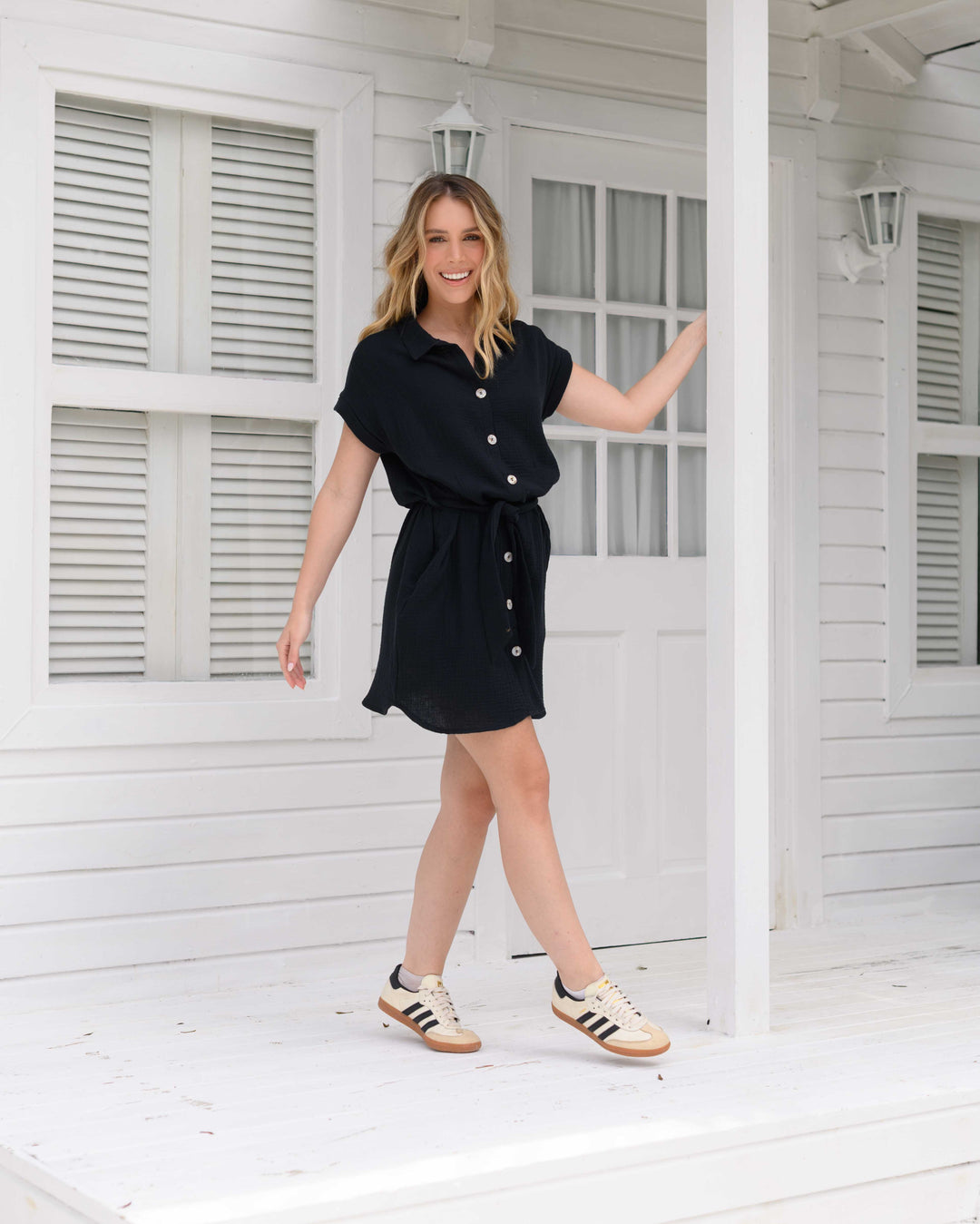 NITTA BONITA VESTIDO VERA COTTON NEGRO