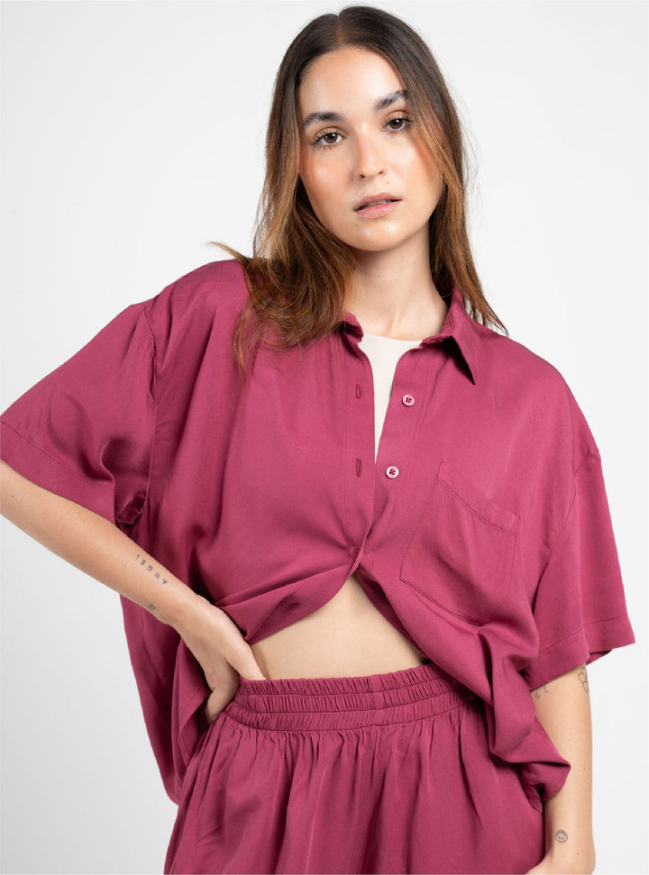 ONCE SHIRT BREEZY MANGA CORTA - WINE