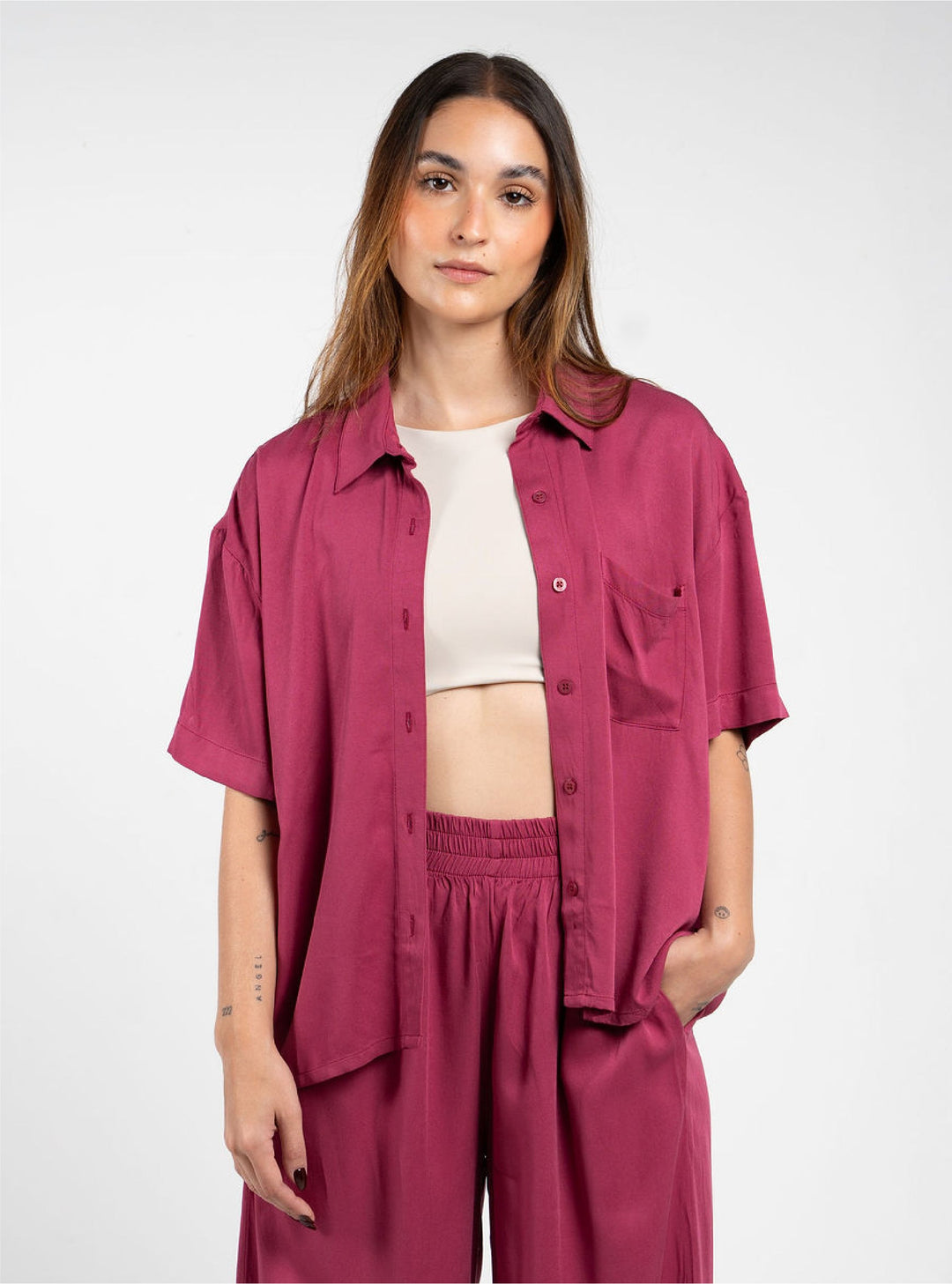 ONCE SHIRT BREEZY MANGA CORTA - WINE