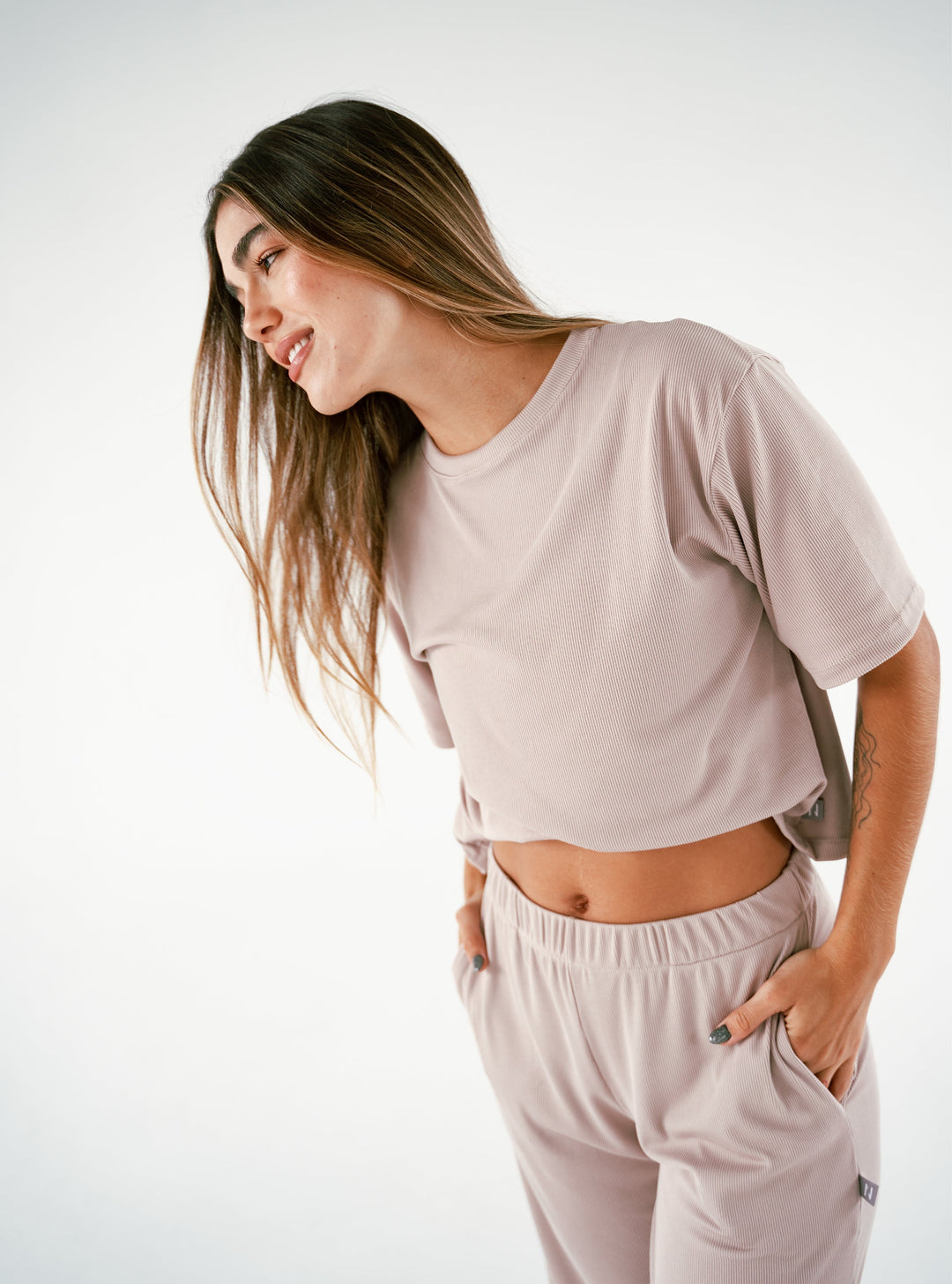 ONCE COZY RIB SET - LATTE