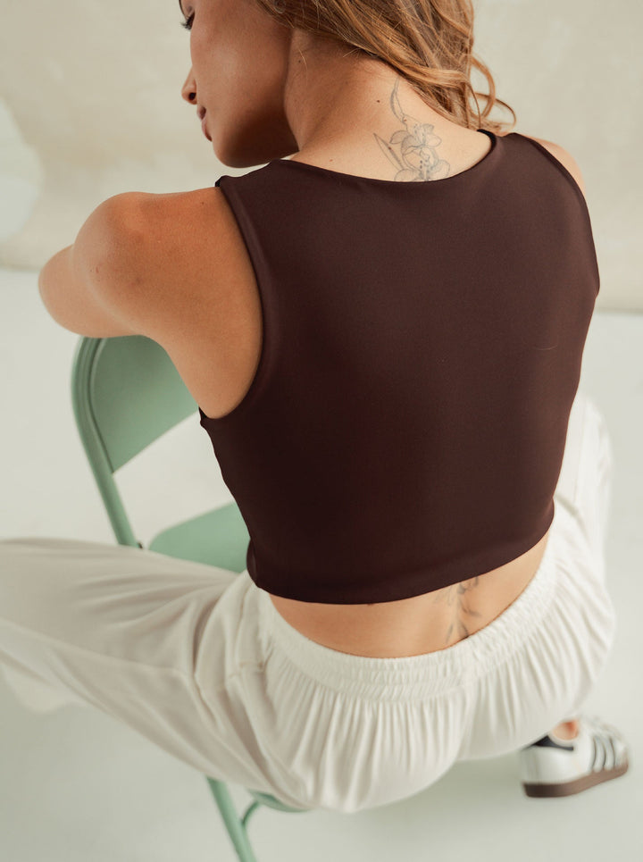ONCE CROP TOP SOFT - MOCCA