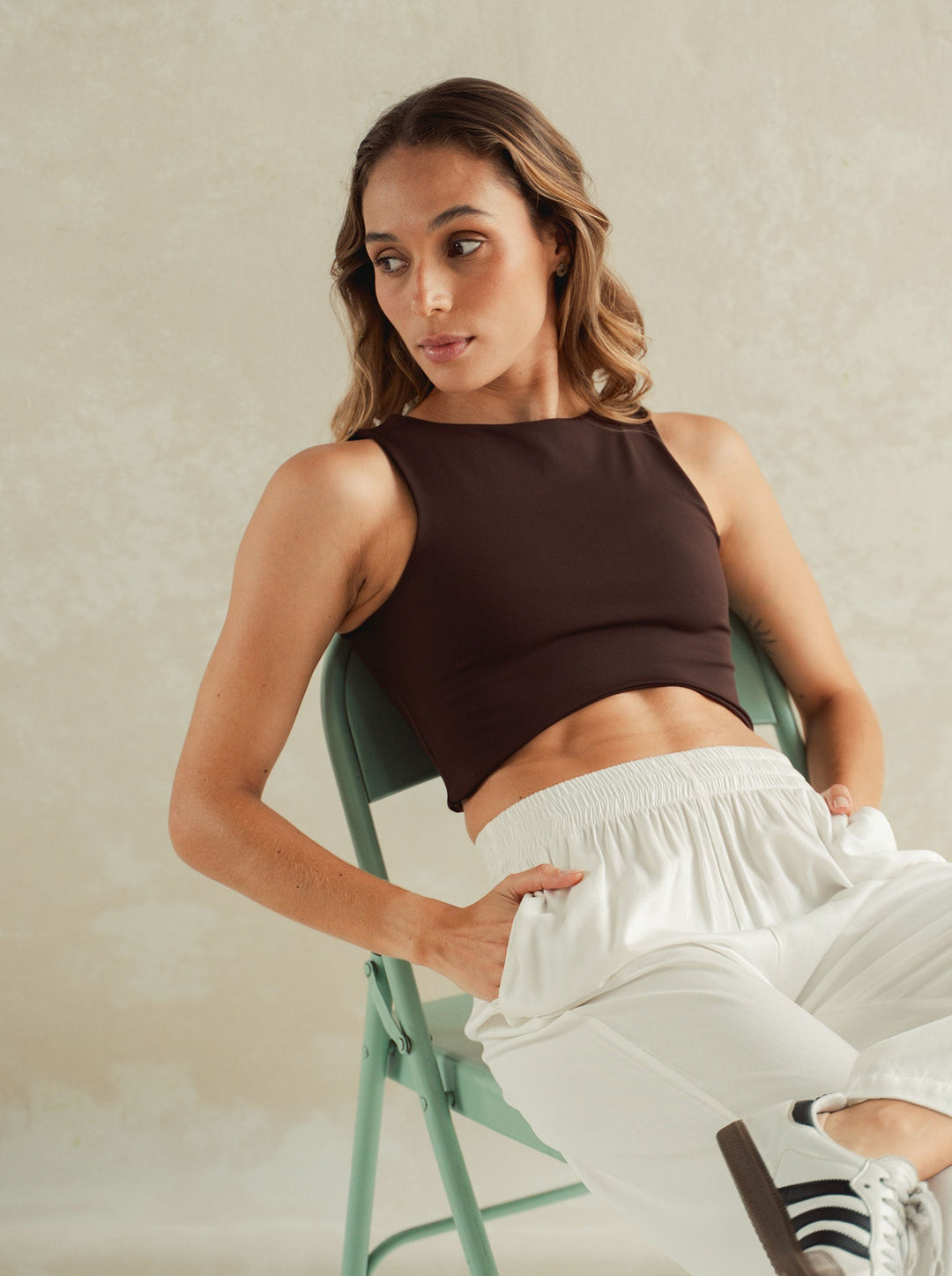ONCE CROP TOP SOFT - MOCCA
