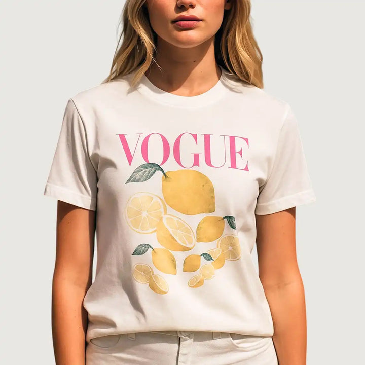 Camiseta basica ivory Vogue limones