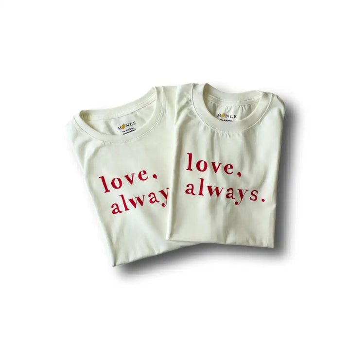 Camiseta basica ivory love, always rojo