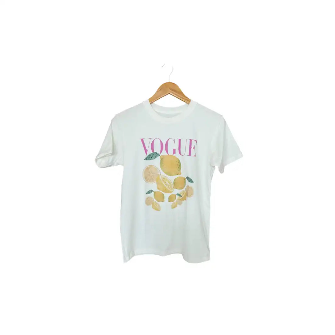 Camiseta basica ivory Vogue limones
