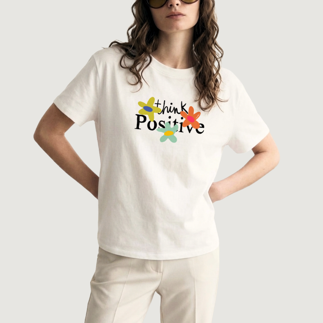 MONLE CAMISETA IVORY THINK POSITIVE