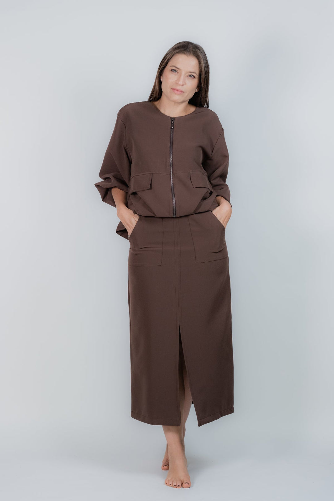 ULLA ULLA CHAQUETA BOMBY CAFÉ TALLA UNICA