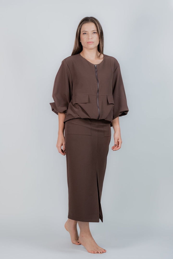 ULLA ULLA CHAQUETA BOMBY CAFÉ TALLA UNICA