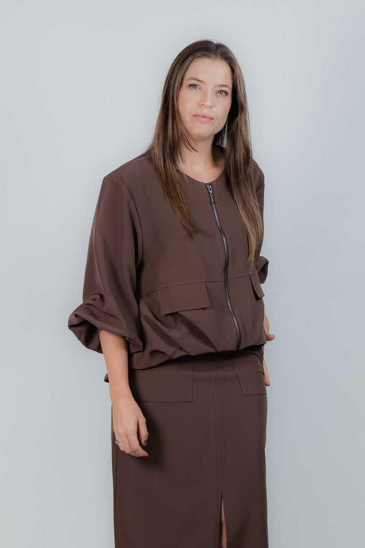 ULLA ULLA CHAQUETA BOMBY CAFÉ TALLA UNICA