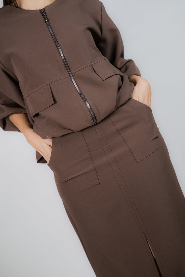 ULLA ULLA CHAQUETA BOMBY CAFÉ TALLA UNICA