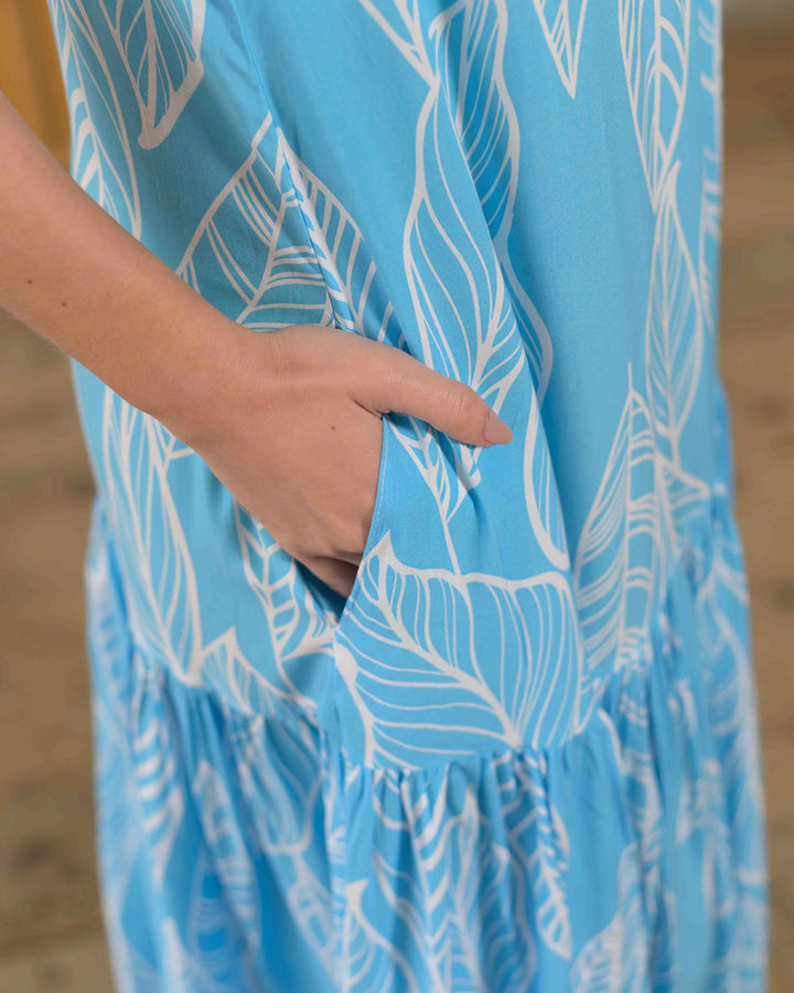 NITTA BONITA VESTIDO MARCIA HOJAS BLUE