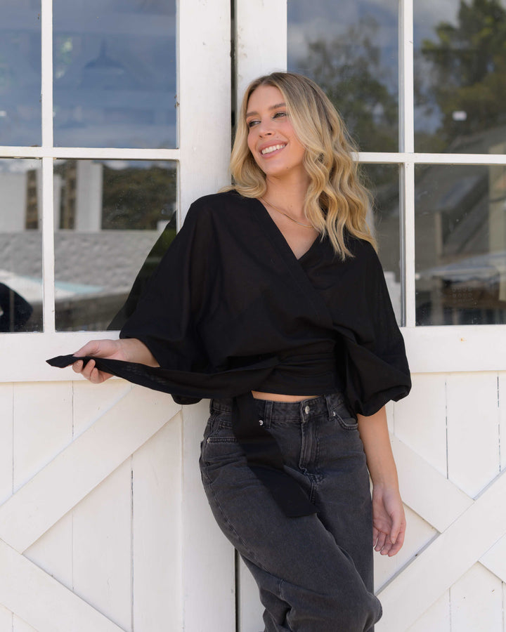 NITTA BONITA BLUSA SUNSET PLANE NEGRA