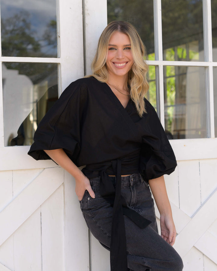 NITTA BONITA BLUSA SUNSET PLANE NEGRA