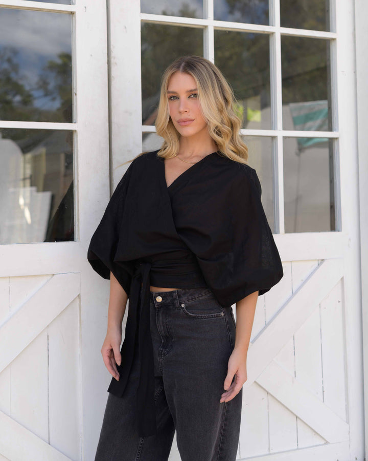 NITTA BONITA BLUSA SUNSET PLANE NEGRA