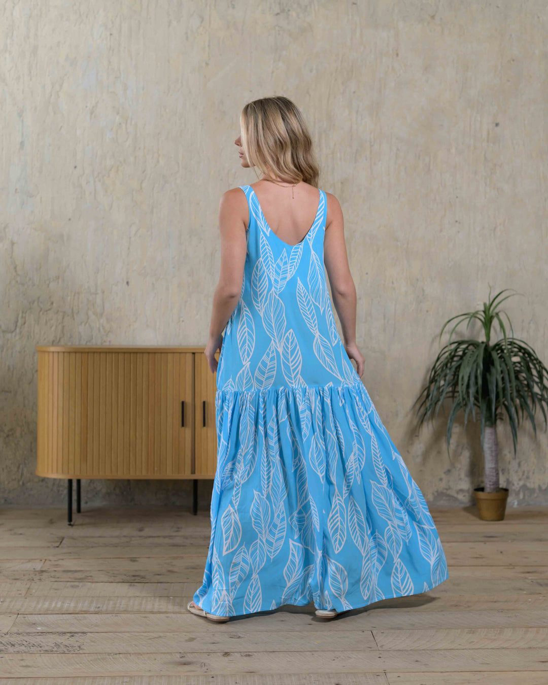 NITTA BONITA VESTIDO MARCIA HOJAS BLUE