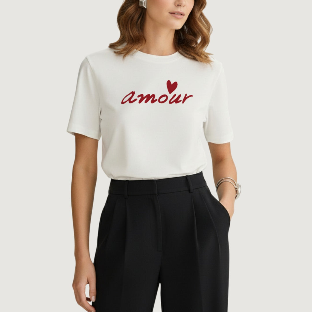 MONLE CAMISETA IVORY AMOUR ROJO