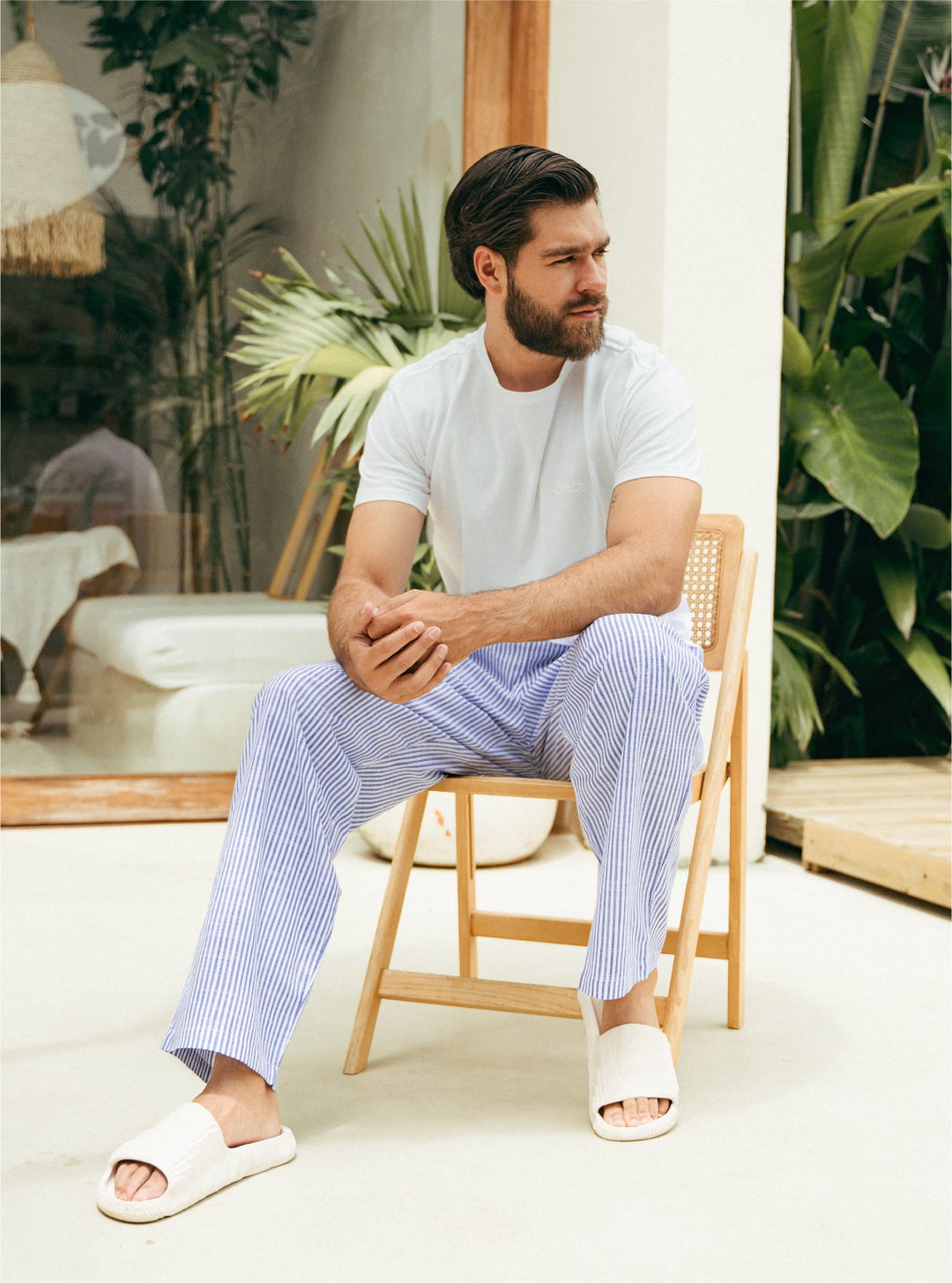 ONCE PANTALON HOMBRE RESORT RAYAS - NAVY