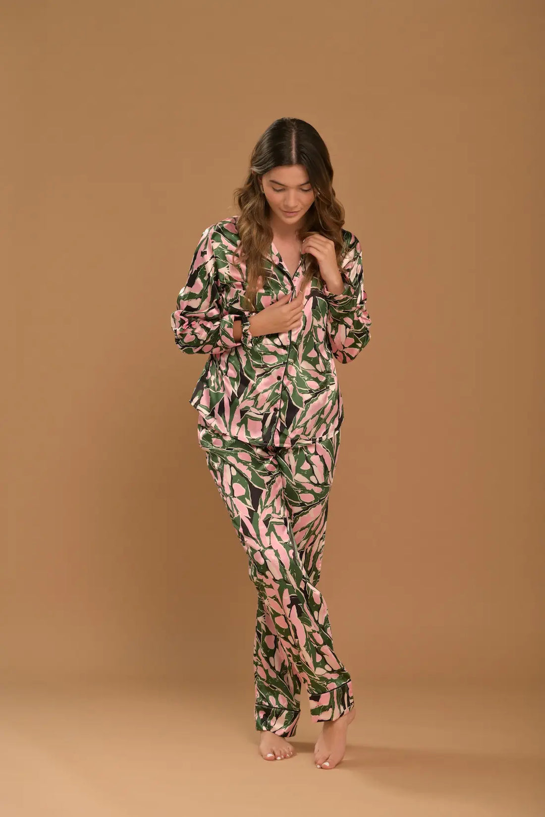 Pantalon camisa de botones Satin Emilia