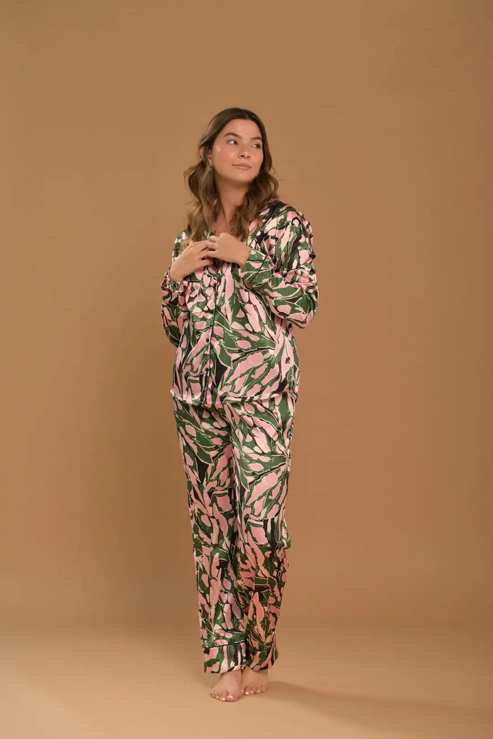 Pantalon camisa de botones Satin Emilia