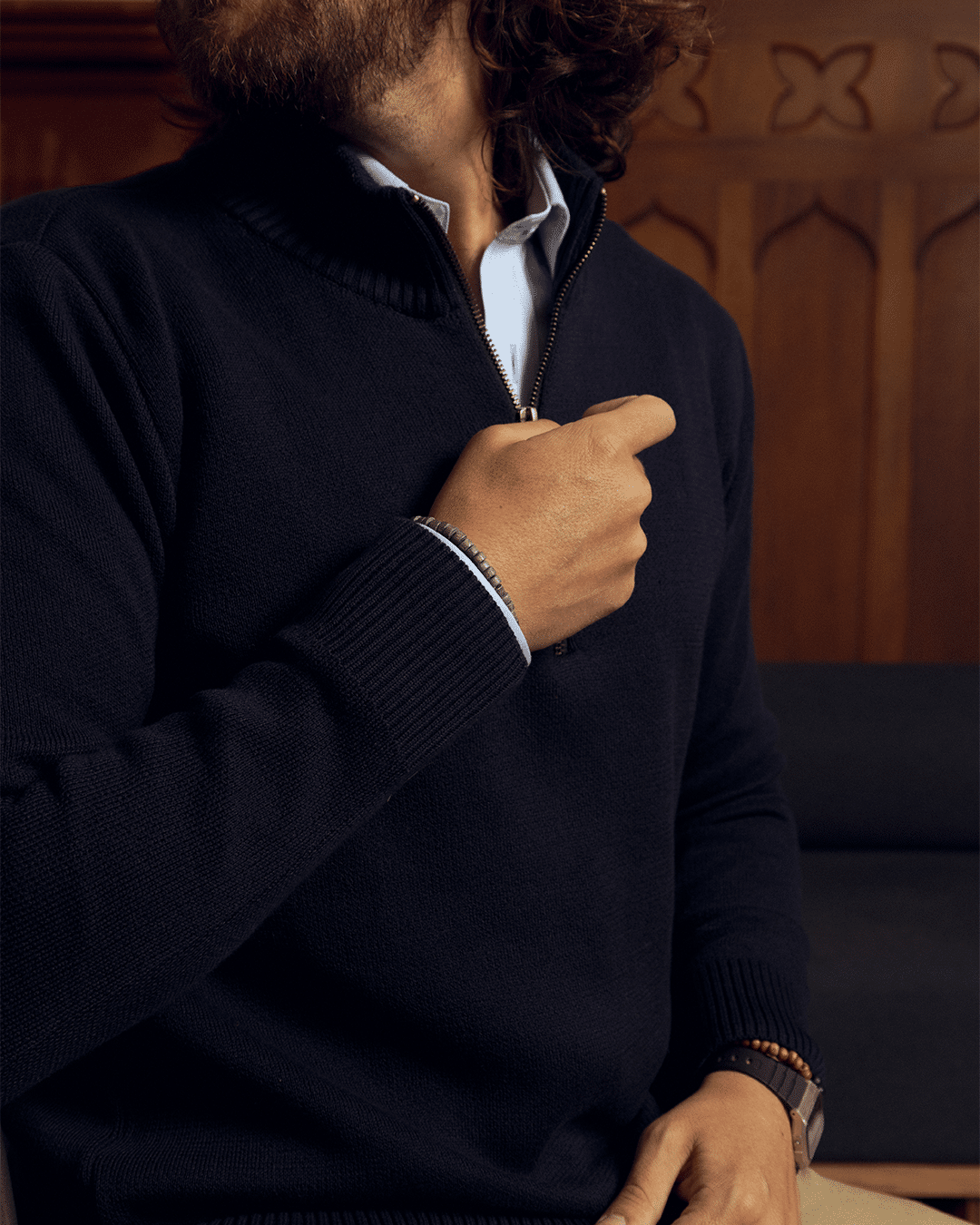 HANDELLS SACO HALF ZIP AZUL OSCURO