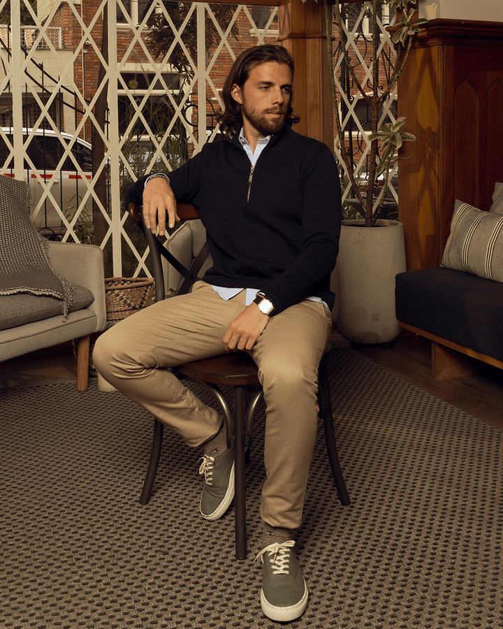 HANDELLS SACO HALF ZIP AZUL OSCURO