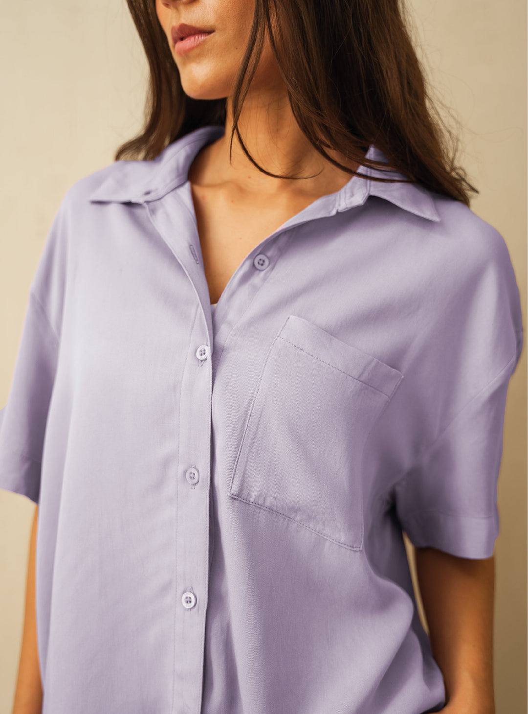 ONCE SHIRT BREEZY MANGA CORTA - LILA