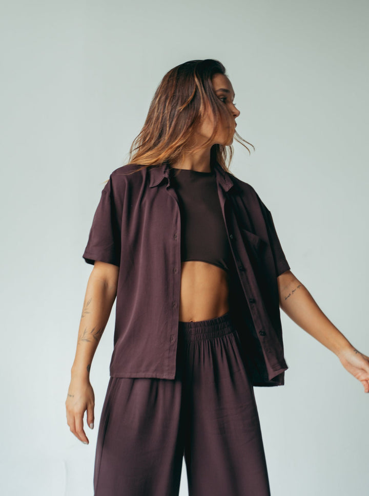 ONCE SHIRT BREEZY MANGA CORTA - ESPRESSO