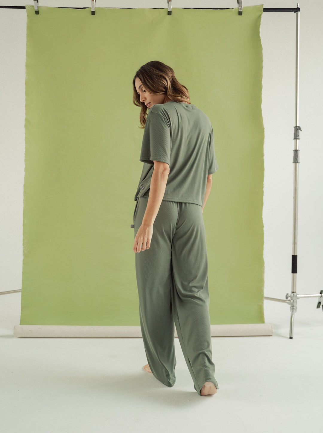 ONCE COZY RIB SET - GREEN OIL