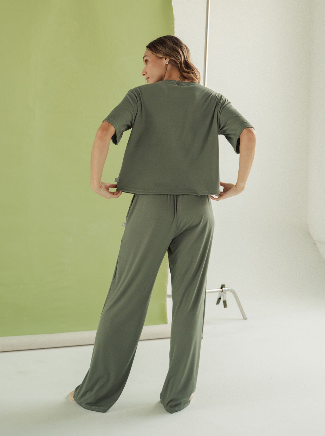 ONCE COZY RIB SET - GREEN OIL